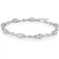 Vira Jewels Armband 925-Sterling Silber rhodiniert Glänzend Blautopas beh. Blau