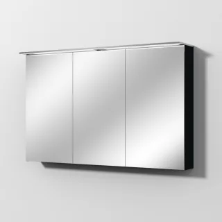 Sanipa Reflection Spiegelschrank MALTE 120 mit LED-Aufsatzleuchte, Schwarz-Matt SD15508