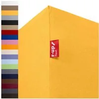 r-up Spannbettlaken Passt 90x200 bis 200x220cm erhältlich! 130 g/m², Baumwolle, Gummizug: fest eingenähtes dauerelastisches Rundumgummi, (1 Stück), (90x200-100x200, 15-35cm Matratzenhöhe, sonnengelb)