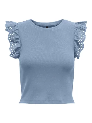 ONLY - ONLMATHILDA S/L LACE DETAIL TOP JRS NOOS - Gr. - L