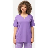 Ulla Popken T-Shirt T-Shirt A-Linie Tunika-Ausschnitt Halbarm