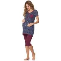 Bellivalini Umstandspyjama Damen Umstands Pyjama mit Stillfunktion BLV50-126 mit Brusttasche