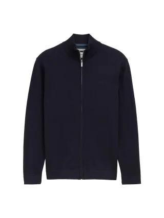 Tom Tailor - Strickjacke mit Stehkragen knitted navy melange - Gr. - XXL