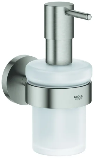 GROHE Seifenspender mit Halter Essentials 40448 supersteel, 40448DC1 40448DC1