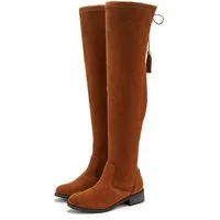 LASCANA Stiefel, Langschaftstiefel, Overkneestiefel mit elastischem Weitschaft und raffiniertem Flechtdetail