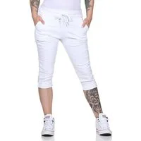 CLEO STYLE Caprihose Damen Capri 8264 34-40 Weiß