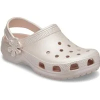 Crocs Classic Pearl Shine Clog K Clog Sommerschuh, Schlappen, Sandale mit Blütenapplikation