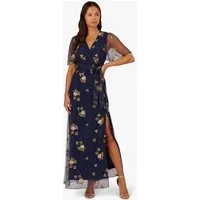 Adrianna Papell Maxikleid Embroidered Flutter Dress Tailliert, figurbetont, elegant