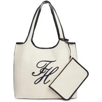 Tommy Hilfiger Tragetasche TH SUMMER TOTE CANVAS (Set, 2-tlg., Mit kleiner, abnehmbarer Tasche), Damen Schultertasche, Tragetasche, Shopper mit angehängter Innentasche