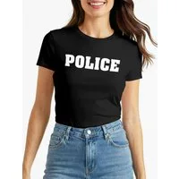 MoonWorks Print-Shirt Damen T-Shirt Fasching Police Polizei Polizistin Faschings-Shirt mit Print