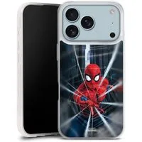 DeinDesign Handyhülle Marvel Spider-Man Kinofilm Spider-Man Webs In Action, Apple iPhone 17 Pro Silikon Hülle Bumper Case Handy Schutzhülle