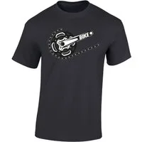Baddery Print-Shirt Fahrrad T-Shirt: "Bike" - Mountainbike Shirt, hochwertiger Siebdruck, auch Übergrößen, aus Baumwolle