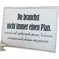 Mirabeau Wanddekoobjekt Deko-Schild Plan weiß
