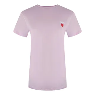 Moschino T-shirt Mit Kleinem Herz-logo In Pink