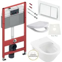 TECE Vorwandelement WC TECE Spülkasten Villeroy Boch WC spülrandlos, Spar-Set