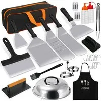 OSTWOLKE Grillbesteck-Set Grillspachtel Plancha Zubehör Teppanyaki BBQ Set Edelstahl, (27, 27 tlg), Geschenkset
