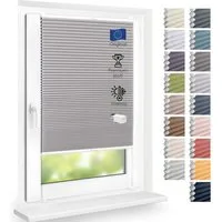 DomDeco Wabenplissee Thermo Plissee ohne Bohren - Hitzeschutz, Verdunkelung, verspannt, abdunkelnd, Klemmfix, stufenlos, kälteschutz, modernes Fensterplissee