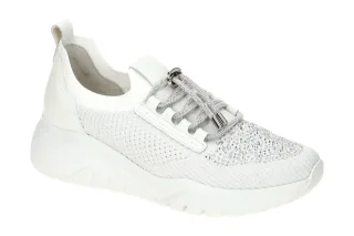 Gabor 63.455 - Damen Slipper Wei? Glitter, Leder Textil Futter, Keilabsatz 2cm