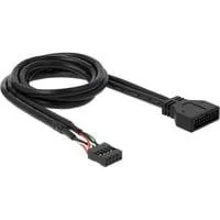 USB 2.0 Adapterkabel, 9 Pin Header Buchse > USB 3.2 Pin Header Stecker schwarz, 30cm