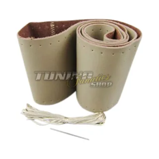 PREMIUM Echt-Leder Bezug Lederlenkrad 37-39cm Schnüren inkl. NADEL ++ BEIGE !!