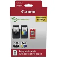Canon 2 Druckerpatronen Tinte PG-560 BK / CL-561 tri-color Photo Value Pack Tintenpatrone