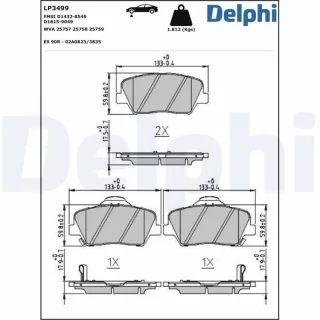 Delphi Bremsbel?ge vorne Hyundai Grandeur Kia Carens Seltos Sorento