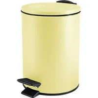 spirella Kosmetikeimer ADELAR, Treteimer mit Softclose-Absenkautomatik, herausnehmbarem Inneneimer, Anti-Fingerprint-Beschichtung, matt Finish, 3L, hellgelb