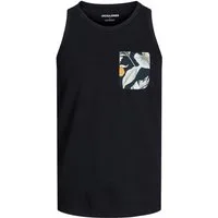 Jack & Jones Rundhalsshirt Jack&Jones Tanktop XXL JJCHILL schwarz Brusttasche