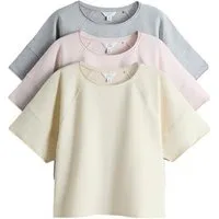 The Set T-Shirt 3 x The Set Loopback-T-Shirts mit Raglanärmeln (3-tlg)