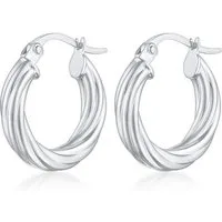 Elli Paar Creolen Creolen Twisted Look Gedreht 925 Silber