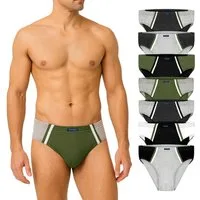 BRUBAKER Slip 7er Pack Herren Sportslips - Farbige Slips aus Baumwolle (Set aus 7, 7-St., für den Alltag und Sport) Retro Unterhosen ohne Eingriff - Männer Unterwäsche