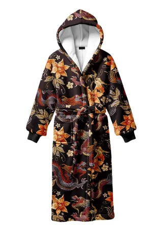 "Japanese Dragon" Sherpa-Bademantel