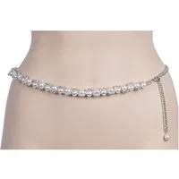 Cassandra Accessoires Kettengürtel Damen Taillenkette Silber - mit Perlen