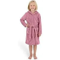 Gräfenstayn Kinderbademantel aus Fleece mit Kapuze & Knopf – Flauschiger Kinder-Bademantel, für Jungen & Mädchen, Größe 170-176