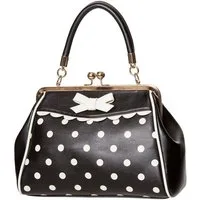 Banned Handtasche Crazy Little Thing Schwarz, Vintage Look Zierschleife