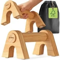 Praknu Liegestützgriffe Liegestützgriffe Holz Push Up Parallettes, ergonomisch & rutschfest