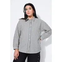 Studio Untold Longbluse Hemdbluse oversized Seersucker Streifen
