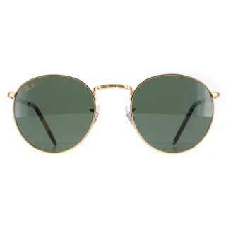 Ray-Ban Rund Unisex Gold Grün RB3637 Neu Rund