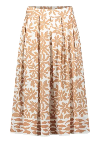 Robe Légère - Baumwollrock Weiß/Camel - Gr. - 34