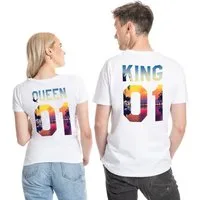Couples Shop T-Shirt KING & QUEEN T-Shirt für Paare mit modischem Print