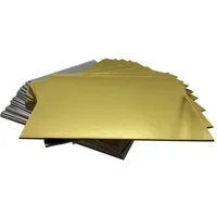 KITCHENDREAM Tortenplatte CakeBoard Set Kuchenplatte eckig gold UND silber in 3 mm starker Pappe, (15-tlg)