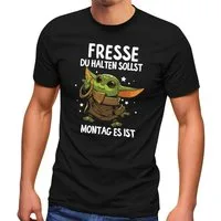 MoonWorks Print-Shirt Herren T-Shirt mit Spruch Arbeit Fresse halten du sollst Montag es mit Print