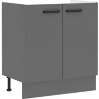 Küchen-Preisbombe Spülenunterschrank 80 cm Küche NESSA Anthrazit Küchenzeile Küchenblock Einbauküche