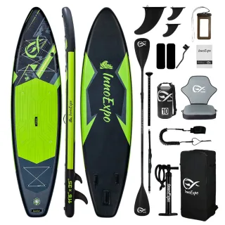 [EU Direct] InnoExpo 350*89*15CM Extra-large Inflarable Paddle Board With Seat Load 230kg Stable for Beginners Large Cap