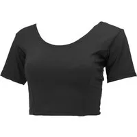 Guru-Shop T-Shirt Basic Yogatop, bauchfreies Choli Top - schwarz Festival, Ethno Style, alternative Bekleidung