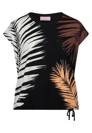 so cosy - T-Shirt mit grafischem Print braun/schwarz - Gr. - 42