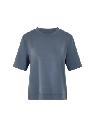 Marc Cain Sports - T-Shirt mit Plissee-Details grisaille - Gr. - 38