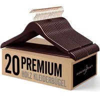 House Day Kleiderbügel Holz für Anzüge, rutschfest, (20-tlg), Kleiderbügel Holz mit 360° drehbarer Haken in Roségold