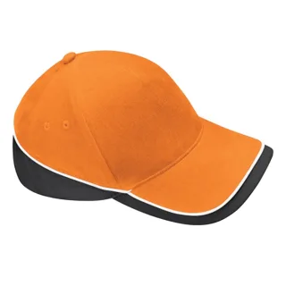 Beechfield - "Teamwear Competition" Baseball-Mütze (Orange/Schwarz/Weiß)