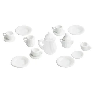 Miniatur "Kaffeeservice" weiß, 15-teilig